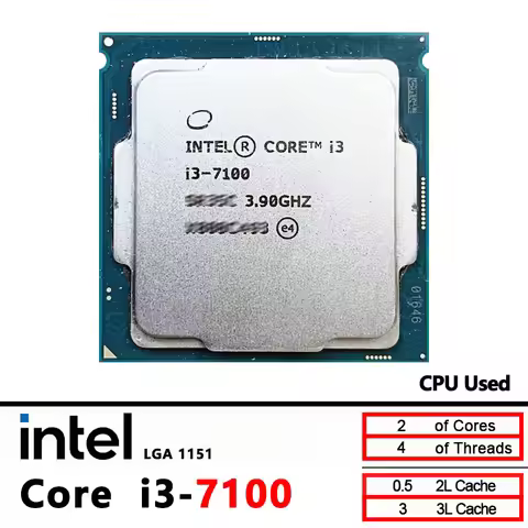 i3 7100 Intel Core i3-7100 3.9 GHz Used Dual-Core Quad-Thread CPU 3M 51W LGA 1151