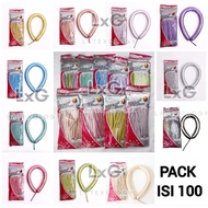PACK Metallic Chrome Twist Balloons, contents 100 (Length, Nipple, Modelling, 260).