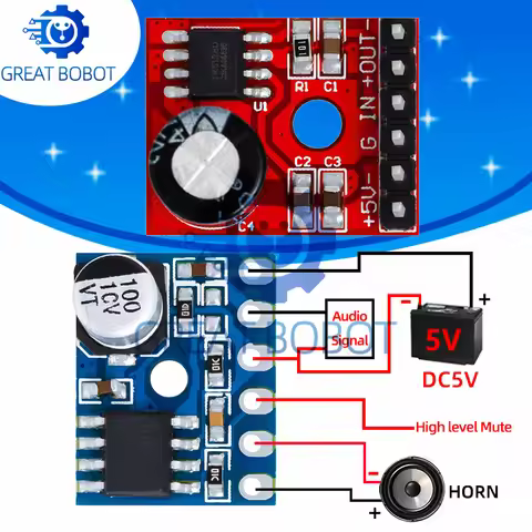 5128 Amplifier Board 5W Class D Digital Amplifier Board Mono Audio Module Low Distortion VS88715V DC