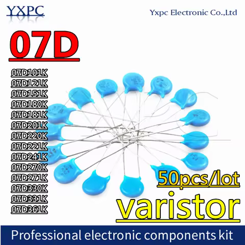 50pcs 07D101K 07D121K 07D151K 07D180K 07D181K 07D201K 07D220K 07D221K 07D241K 07D270K 07D271K 07D330
