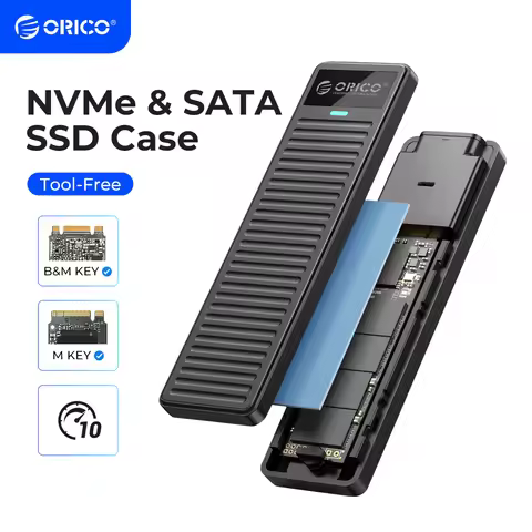 ORICO M.2 NVMe SSD Enclosure 10Gbps USB 3.2 Gen2 Case Box Simple Design Tool-free Support UASP for N