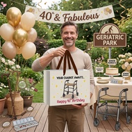 Funny 40th Birthday Gift Bag Set for Men with Card &Tissue Paper – Humorous Middle Aged Man Birthday