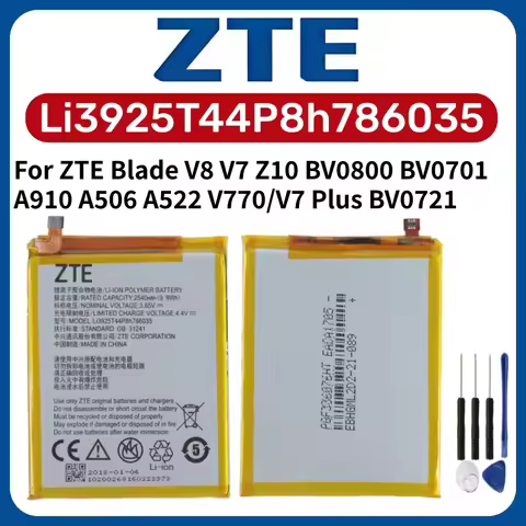 Original Li3925T44P8h786035 2540mAh Battery For ZTE Blade V8 V7 BV0800 BV0701 A910 A506 A522 V770 /V