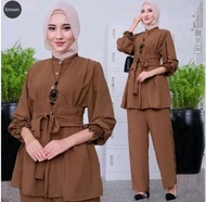 Setelan Viral Jumbo Size L XL XXL Eira One Set Wanita Terbaru Bahan Crinkle