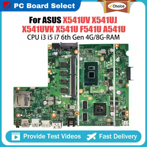 X541UV Laptop Motherboard For ASUS X541UJ X541UVK X541U F541U A541U Mainboard I3 I5 I7 CPU GT920M 4G