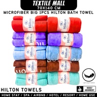 HILTON TOWEL TUALA HILTON TOWEL SOFT HOTEL DAN RESORT PREMIUM MICROFIBER (140x70CM) Fleece Hilton BA
