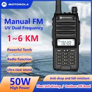 【2Pcs/Set】Motorola Walkie Talkie Manually Set The Frequency U/V Dual Band FM 6KM Off-Road Outdoor