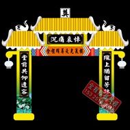 New Arrival Luminous White Funeral Arch Inflatable Model Funeral Hall Layout LED Light Funeral Shed 