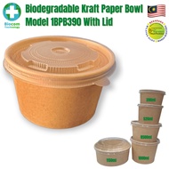 50pcs± 9PB390 Bio Kraft Brown White Paper Bowl 390ml (Lid Sold Separately) Dinnerware Tableware