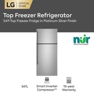 547l Top Freezer Fridge in Platinum Silver Finish
