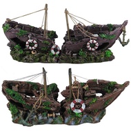 Crafts Aquarium Decoration Ship Pirate Ship Landscaping Landscaping Sinking Ship Resin Decoration Fi