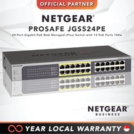 [FREE NEXT DAY] Netgear JGS524PE-100EUS | 24-Port Gigabit Plus Switch With 12-Port PoE (100W)
