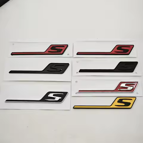 NEW 3D ABS Chrome Black Yellow S Badge Emblem Car Trunk Sticker For AMG S C63S E63S GLE63S GLS63S GT