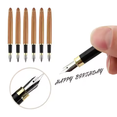1Pc Bamboo Calligraphy Fountain Pen 0.7mm 1.1mm 1.5mm 1.9mm 2.5mm 2.9mm Nib Fountain Pen Piston Styl