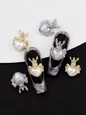 20pcs Nail Art Nail Charm Nail Accessories Y2K Luxury Style Crown Shining Nail Gem Nail Pearl DIY Na