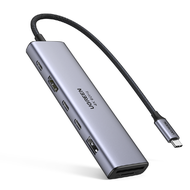 อุปกรณ์เพิ่มช่องต่อ TypeC to HDMI+USBA+Type-C+SD 7in1