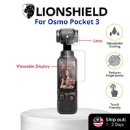 (MY) LionShield Osmo Pocket 3 Tempered Glass Screen Protector for Display View and Camera Lens
