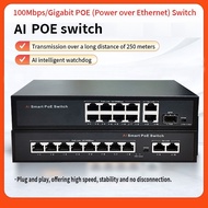 AI Gigabit POE power supply switch standard 8 port POE switch 48V network power supply
