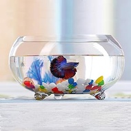 KUNVAMUL 2 Gallon Glass Fish Tank,Sturdy Nicely Betta Fish Bowl,Small Aquariums for Small Ornamental Fish and Reptiles,High Transparency Glass Good View of Your pet,with Three Support Feet