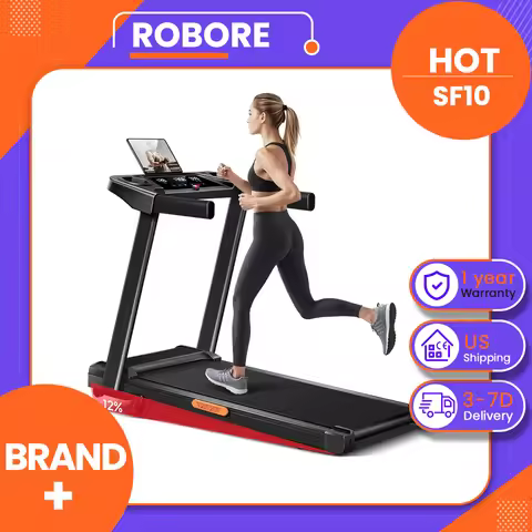 ROBORE SF10 Treadmill with 12% Incline, Electric Treadmill 12KM/H, Foldable Treadmill for home with 