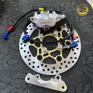 Lower Pump Set Nissin Wave110iled/W125iLED 2pot + Handle + Jupiter Plate 220mm.+Earn Braided Cable +