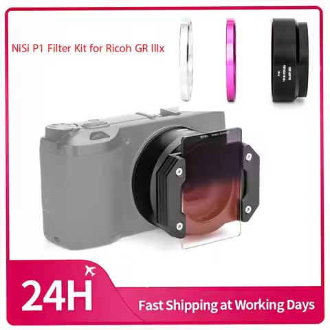 NiSi P1 Filter Kit for Ricoh GR IIIx - Compact Camera Holder System with 5 Square Filters, Adapter R