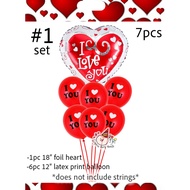 7in1 I Love you Balloon Set Hearts Design Mother's Father's Valentine's Day