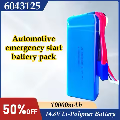 10000mAh Car Jump Starter Li-Polymer Rechargeable Battery 14.8V 6043125 for Booster Jumper Igniter C