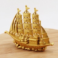 Feng Shui Golden Sailboat - Wealth & Career Progress Charm for Office/Car Desktop Decor