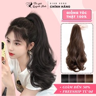 35cm Curly Ponytail Clip-in Wig NG41Korean Women's Wig, High Quality Artificial Silk, Natural Pink, 