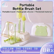 8 in 1 Baby Bottle Brush Set Portable Bottle Rack For Baby Foldable Bottle Drying Rack Set