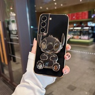 Mobile Phone Case For Samsung A05s A05 Soft Type Stitch Mirror Stand Rotating Back Cover