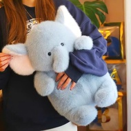 Soft Blue Plush Elephant Pillow - City Teddy Bear Elephant Teddy Bear