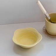 [Ready Stock] Ins Style Ceramic Yellow Flower Bowl