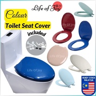 *7Colors* Toilet Bowl Colour Seat and Cover with Screws Toilet Seat Plastik Jamban Duduk Tandas Penutup Tandas Duduk 马桶盖