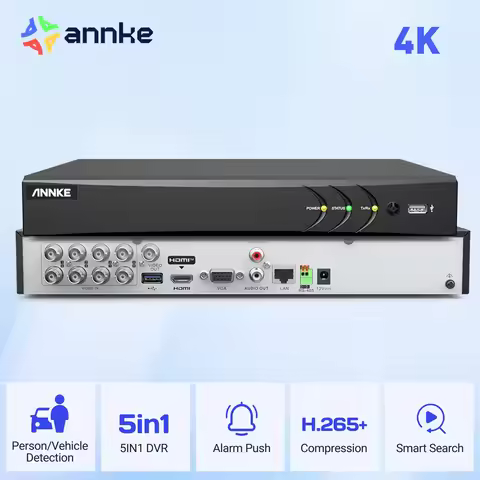 ANNKE H.265 4K 8CH Ultra HD CCTV Surveillance DVR 5IN1 Digital Video Recorder Motion Detection For 5