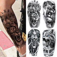 Lion Man Warrior Waterproof Temporary Tattoo Sticker Arm Zeus Art Hipster Crown Forest Wolf Black Tr