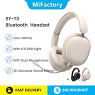 SY-T3 Bluetooth Headphone RGB Headphones Strong Bass HD HIFI Stereo Headset With Dual Mic For Gaming