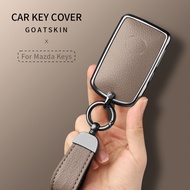 Mazada Metal leather car key cover case For Mazda CX5 CX-5 CX3 CX30 CX8 Mazda 2 Mazda 3 Mazda 6  acc