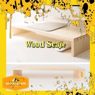 (G) Dudukan Alas monitor meja dudukan monitor stand kayu