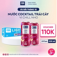Thùng 24 lon Chill Cocktail vị Nho 330ml/lon (độ cồn 3%)