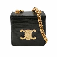 Celine Box Triomphe蜥蜴皮凱旋門Logo單肩包