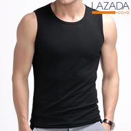 SINGLET HITAM PRIA DEWASA CRYPTON-SINGLET OLAHRAGA FITNESS GYM SLEEVELESS TRAINING KAOS TANKTOP PRI