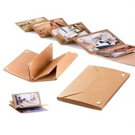 6x4 Photo Memory Book DIY Collage-Style Foldable Scrapbook With Cardstock Pages Khaki Portable Photo