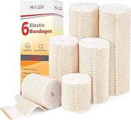 HEALQU Elastic Bandage - Self-Closure Compression Wrap for Legs, Knees, Ankles, Wrists, Elbows, Shou