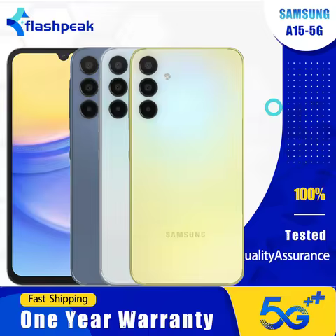Original Samsung Galaxy A15 A156U 5G Mobile Phone NFC 4G RAM 128GB ROM 90Hz 6.5'' Super AMOLED Displ