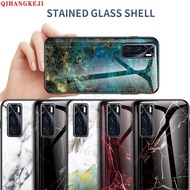 Luxury Marble Tempered Glass Phone Case VIVO V19 Y71 V7 Plus V9 Y85 V11i V11 X50 V15 Pro Glossy Stained cover