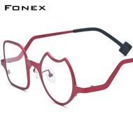 FONEX กรอบแว่นตาไททาเนียม FONEX แว่นตาแฟชั่นหลากสีสำหรับผู้ชาย2023แว่นตาแว่นสายตาสั้น F85787