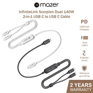 MAZER InfiniteLink Scorpion Dual 140W 2-in-1 USB C to USB C Cable (1.25M / 4.10FT)