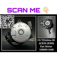 RADIATOR FAN MOTOR QUALITY= (DENSO JAPAN 100%)-TOYOTA ESTIMA YEAR 2006 ACR50 (8300) - 168000-1640